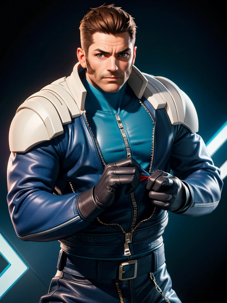 40 year old man, alone, strong, muscular, short brown hair, blue clothes, wears blue gloves, high resolution, perfect image, very detailed, high contrast, digital colors, simple, medium shot, cinematic, ultra sharp focus, Award-winning photography, perfect contrast, high sharpness, depth of field, ultra-detailed photography. global illumination, fluid, ultra high definition, 8k, Unreal Engine 5, ultra sharp focus, award-winning photography, Art Season Trends,
