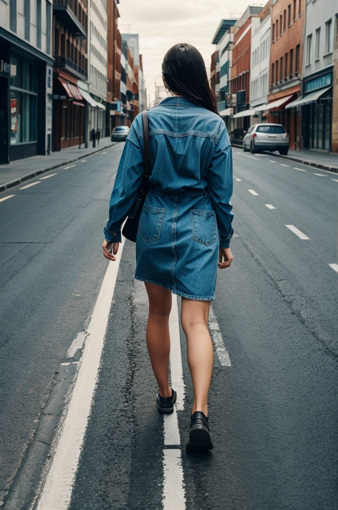 A person walking on road