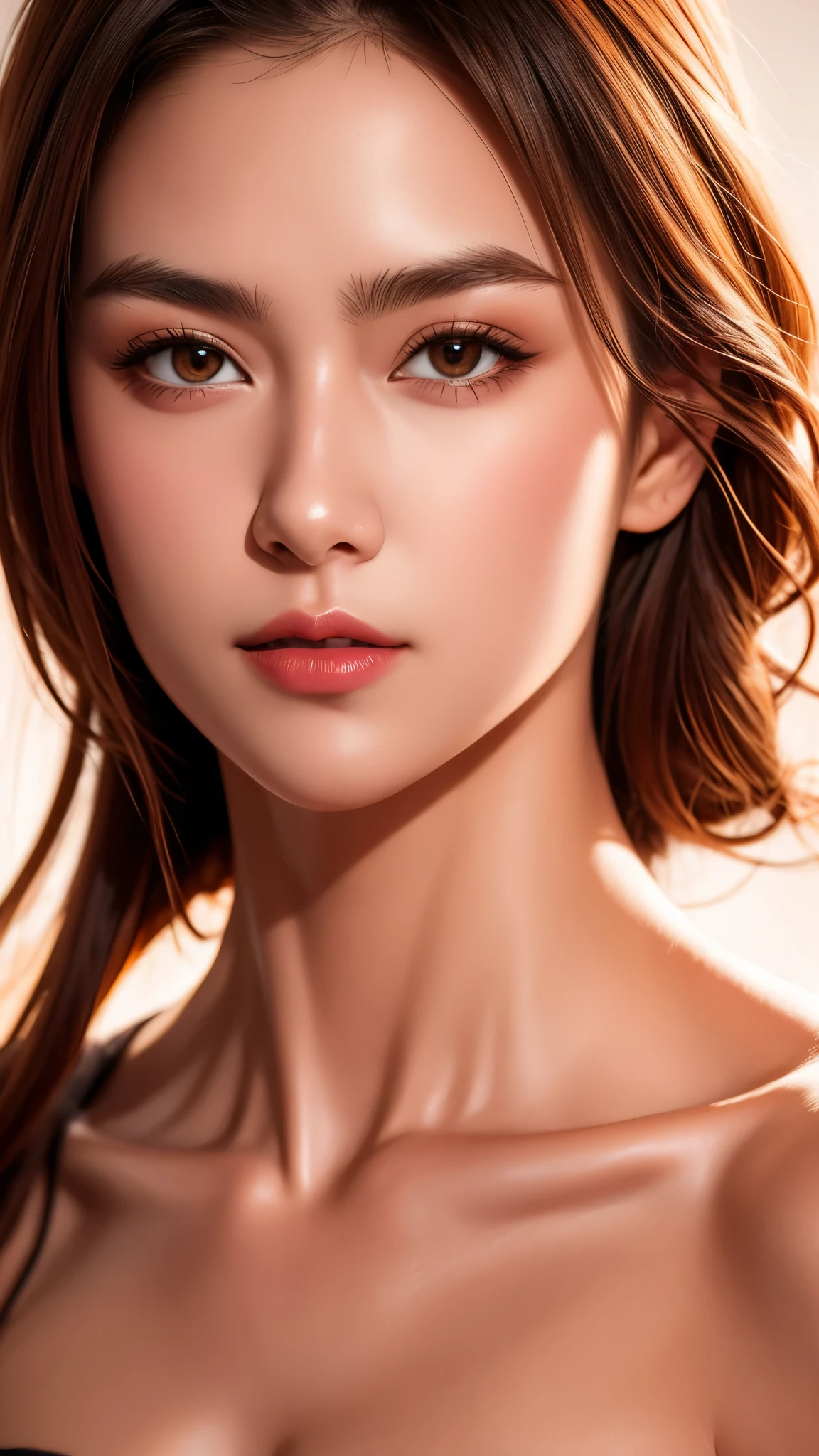Prepare to be amazed by this 8k portrait of a 20-year-old girl, featuring a close-up of her stunningly detailed eyes and large breasts, rendered with the highest quality using Unreal Engine 5.