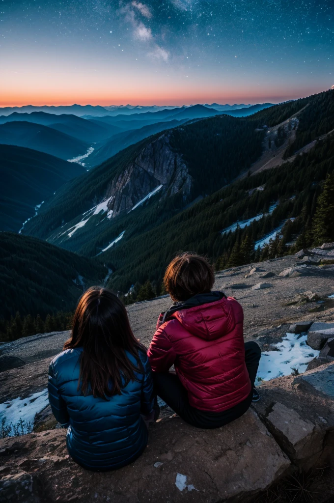 We sat on a mountain alone at night and seeing the stars