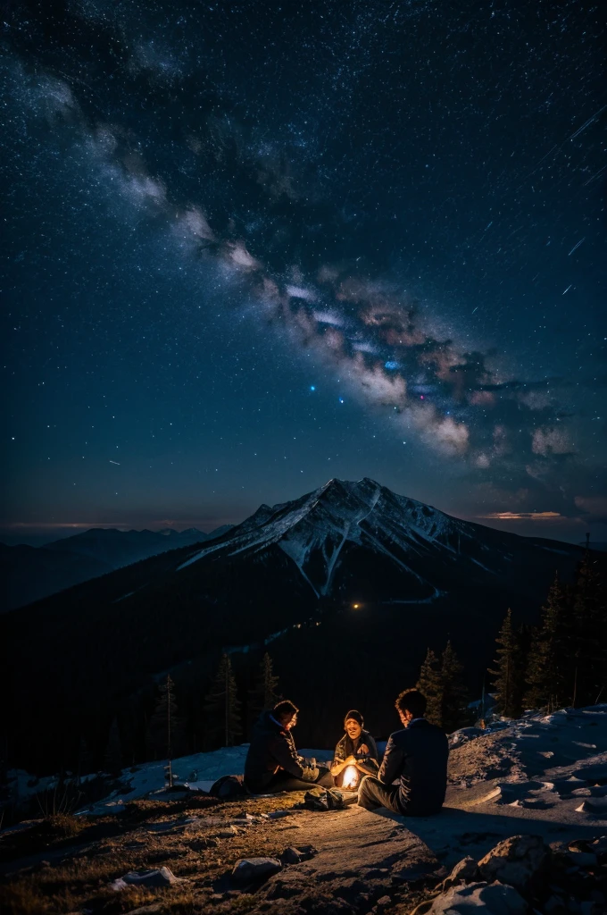 We sat on a mountain alone at night and seeing the stars