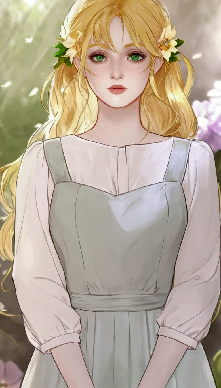 ((masterpiece, best quality,edgQuality)), edgFae, Flower Fairy, a fairy with a flower in the hand, Drawed in the style edg Fae,using edg, Ultra Definition, best quality, ultra 32k, ultra hd, Emerald eyes, Golden hair