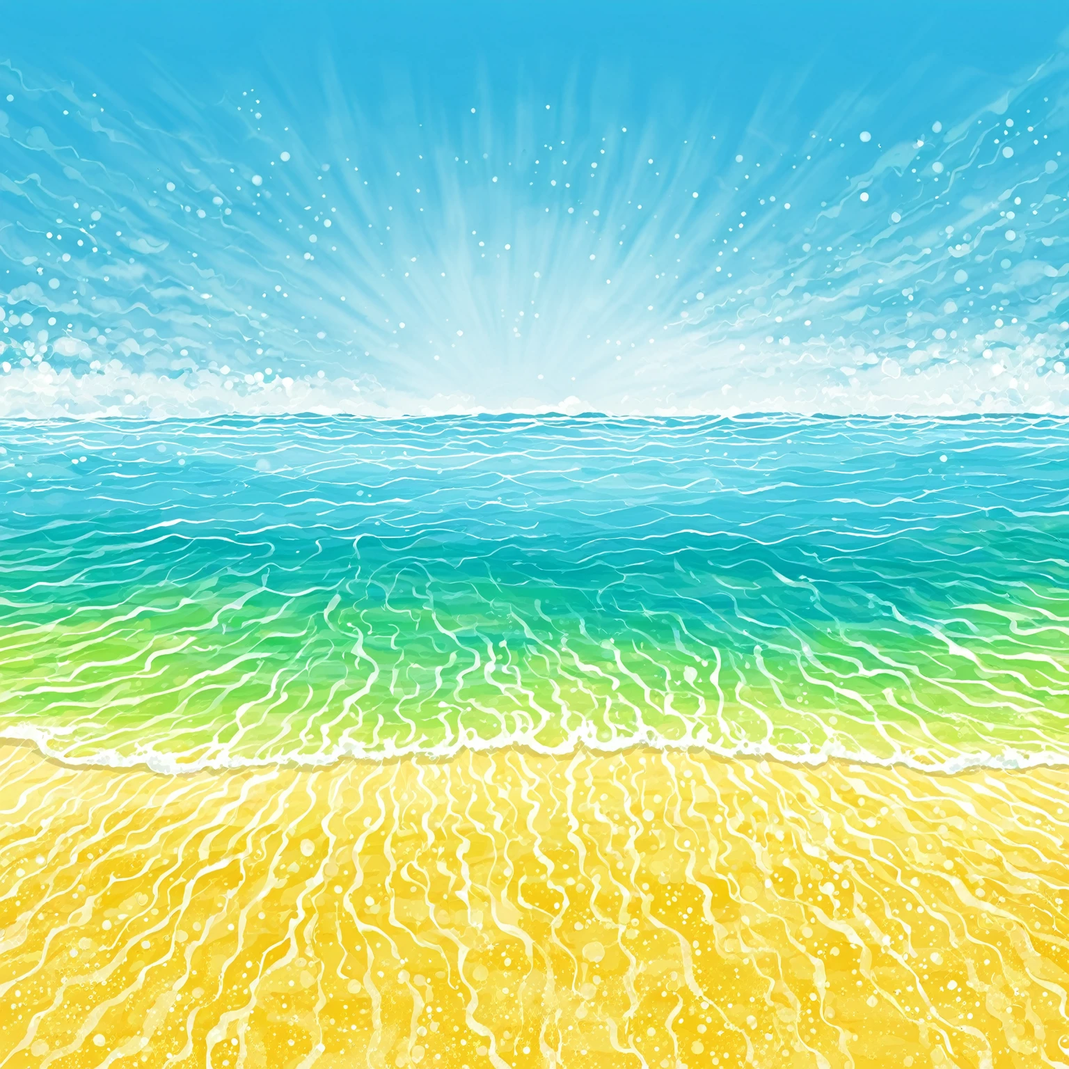 BEACH, SUMMER, SUN SHINE, BACKGROUND, DRAWING, WATER PAINTING