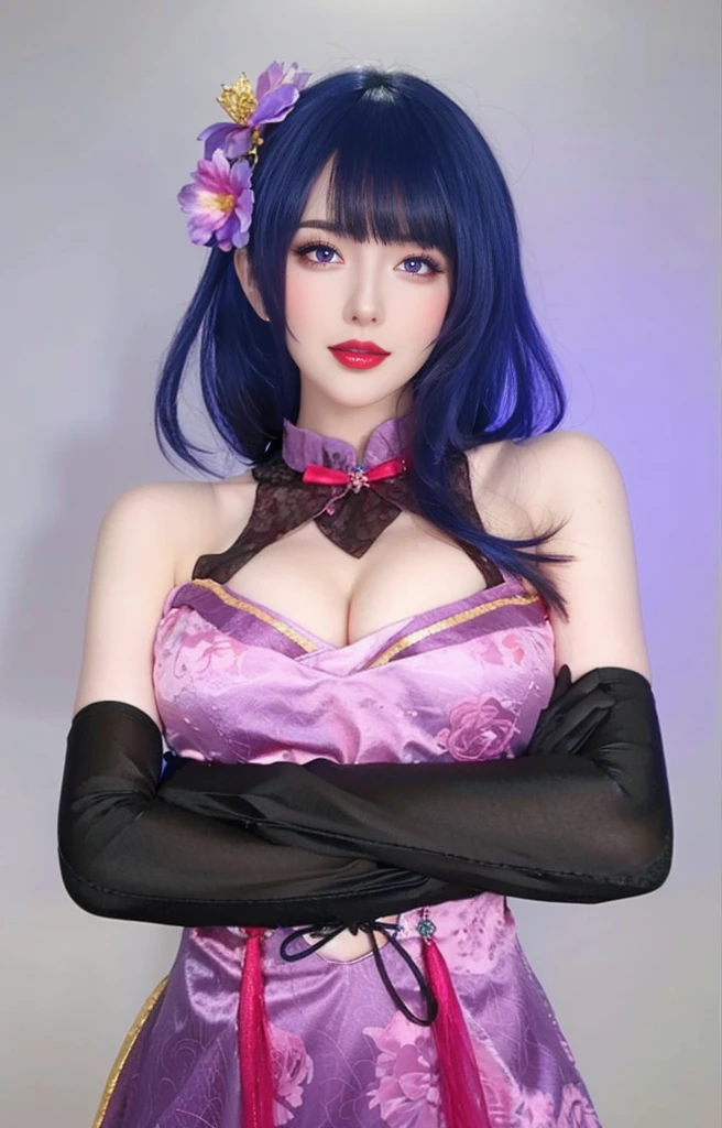 Game Art,CG Animation,Best image quality,Maximum resolution,8K picture quality,(A bust photo),(portrait),(Head close-up),(Rule of Thirds),Unreal Engine 5 rendering works,20 year old girl,((Queen)),The eyes are very detailed,(Large Breasts),Elegance and nobility,Ray Tracing,Game CG,((3D Unreal Engine)),OC rendering reflection mode,4K,Ultra-clear,Translucent lace,Fair and plump figure,Pretty Face,Glossy Gel Coat,The Queen in a luxurious dress,Gorgeous clothing,Luxurious and exquisite jewelry,Colorful makeup,Mermaid Princess,purple eyes, red dress,