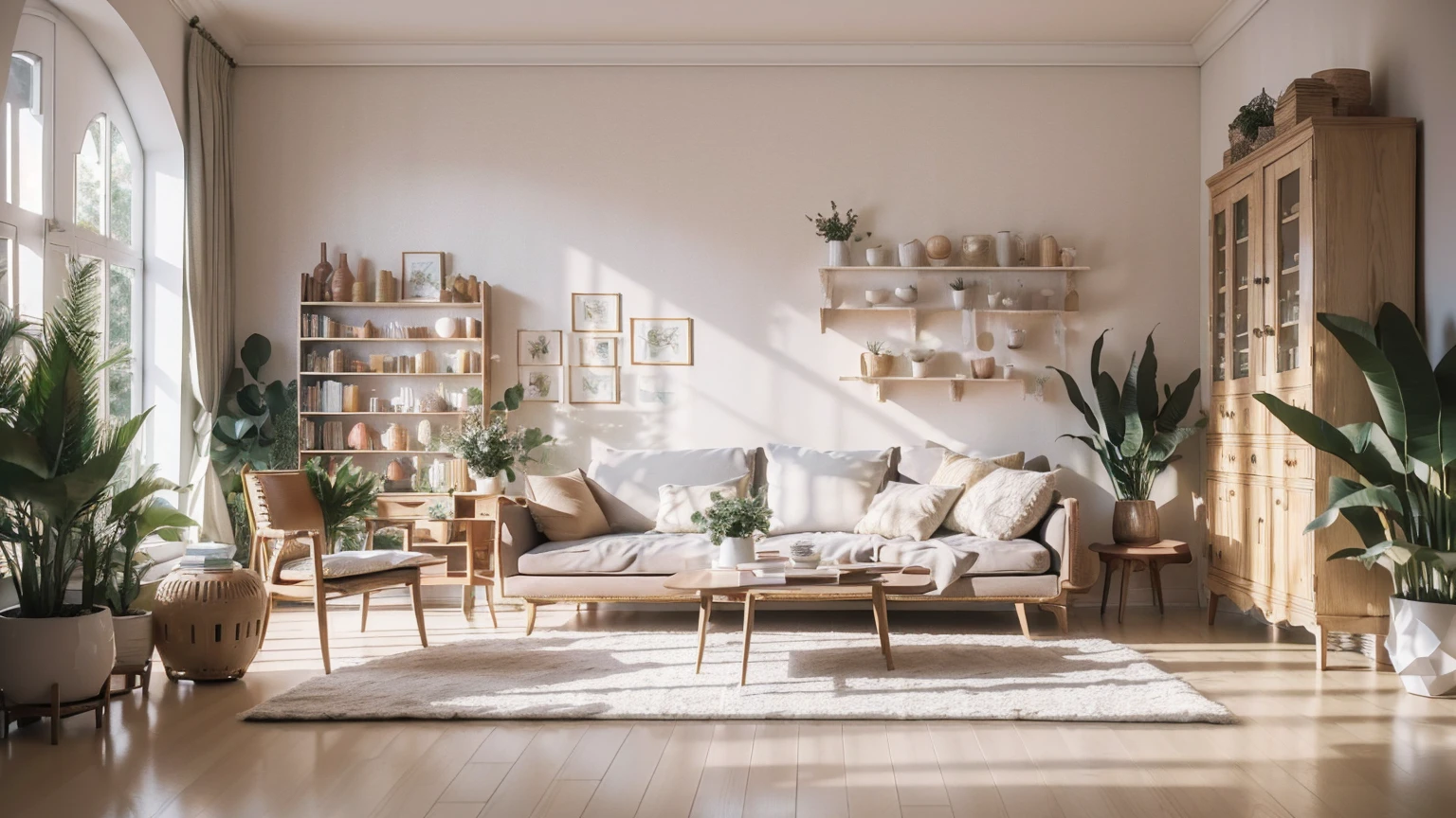Isometric Room, Pure white background, Highest quality, ((Low Polygon), (Surreal, Uniform 8k wallpaper), (Highest quality), (Best illustrations), (Best Shadow), ((living room)), Chinese style, Pastel Tones, Light Curtains, carpet, Wine cabinet, Cotton and linen sofa, Wooden furniture, Soft Light, plant, Painting, vase, Octane Rendering, Ray Tracing, Very detailed