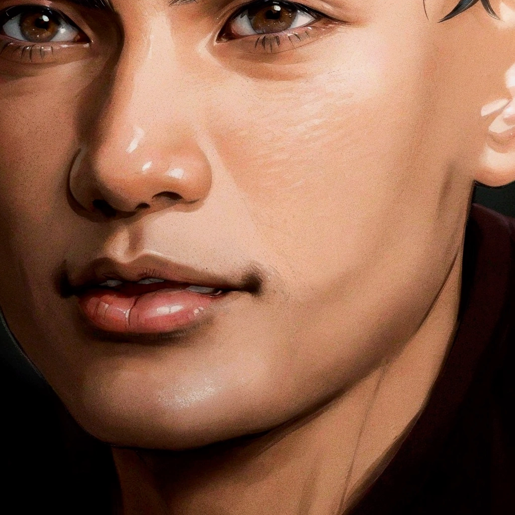 A young man, detailed face of an asian boy, beautiful face and beautiful face, anato finstark. perfect faces, clean-shaven face, beautiful face, zoomed in, clean clean-shaven face, beautiful chad chin, close up face, inspired by Oka Yasutomo