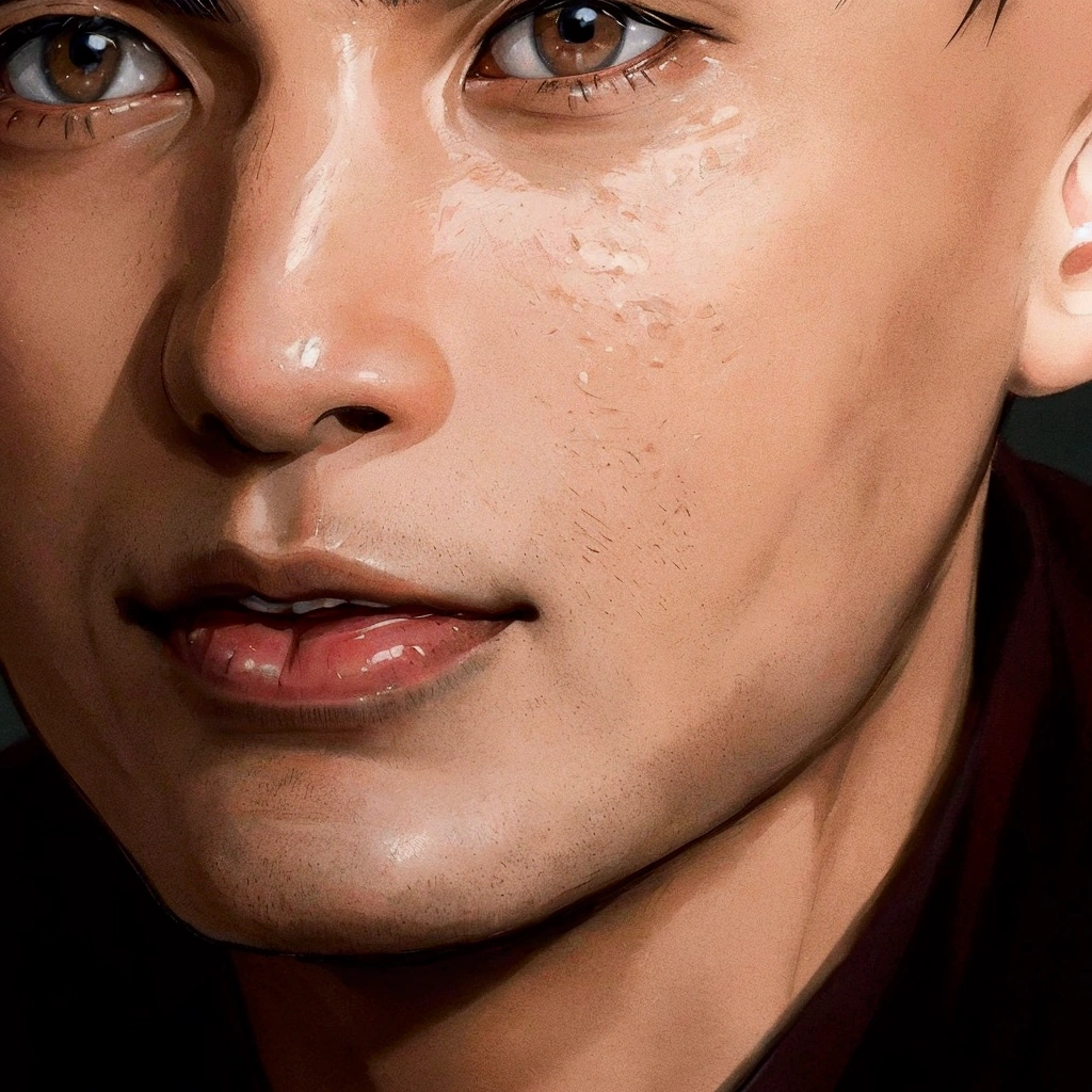 A young man, detailed face of an asian boy, beautiful  face and beautiful face, anato finstark. perfect faces, clean-shaven face, beautiful  face, zoomed in, clean clean-shaven face, beautiful chad chin, close up face, inspired by Oka Yasutomo