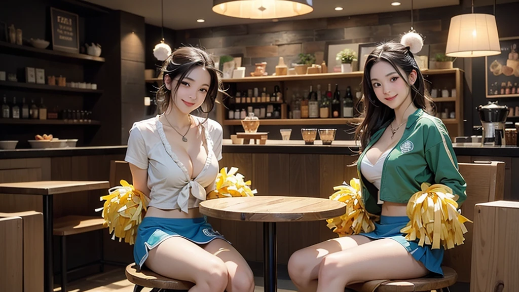 (((((((((Emphasize cleavage))))))))) ((((((((((Cheerleader, pom pom mini skirt, smile)))))))))) (((((((お洒落でcuteInside the Starbucks store))))))) 8K、RAW Photos、Highest quality、Super detailed、Super Resolution、Ultra HD、8K壁紙、Amazing details ((((((tennis racket)))))) (((((((Inside the Starbucks store)))))))、 ((((((Sit down and eat cake、Drink Starbucks coffee、smile))))))、((Heart Necklace)) Modern and sleek design：Interior design using natural materials、Many of the designs are warm and made using wood and metal.。 Large windows：自然光をたっぷり取り入れるためのLarge windowsがあり、Providing a bright and open space。 Green Interior：Potted plants are effectively placed、It creates a relaxing atmosphere。 artwork：Works by local artists、Starbucks-related art on display。 Cozy seating：Cushioned chairs and sofas、Bar sheet etc.、A variety of seating options available。 Open kitchen area：Being able to see how drinks and food are made、We provide peace of mind and transparency。 Unique lighting：Antique lamps and chandeliers、Modern lighting fixtures are used。 Comfortable background music：Relaxing music is playing、A comfortable space is provided。 Wide々Table space：一人でもグループでも使いやすいWide々There is a table with。 Community Table：There is a large table where you can socialize with other customers.。 Seasonal decorations：The decorations are themed according to the season.。 Design with a local feel：The design incorporates the local culture and characteristics.。 Fragrance production：コーヒーの香りが店内にWideがり、A space that satisfies the five senses has been created.。 Conversation with a barista：フレンドリーなConversation with a baristaが楽しめるカウンターエリアがあります。 8K、RAW Photos、Highest quality、masterpiece:1.2、Super detailed、Super Resolution、Ultra HD、8K壁紙、Amazing details、Photorealistic:1.4、Having fun by the water、Full Body Shot、Full body photo、High-resolution RAW color photos、Professional photos、A scene full of emotion、Very detailed and beautiful、Ultra HD、8K壁紙、Amazing details、Huge file sizes、Highly detailed beautiful girls、Highly detailed face Highly detailed eyes、Extremely realistic skin、 Highly detailed fingers, Highly detailed nose, Highly detailed mouth, Perfect Anatomy, Highly detailed background, Highly detailed clothing, Teen, cute女の子, Famous Japanese Idols, cute, Realistic body, Slender, White skin, Glowing Skin, Slim body, Realistic Face, Delicate eyes, double eyelid,