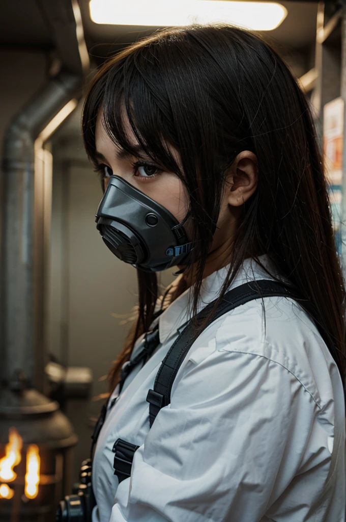 Anime girl with gas mask