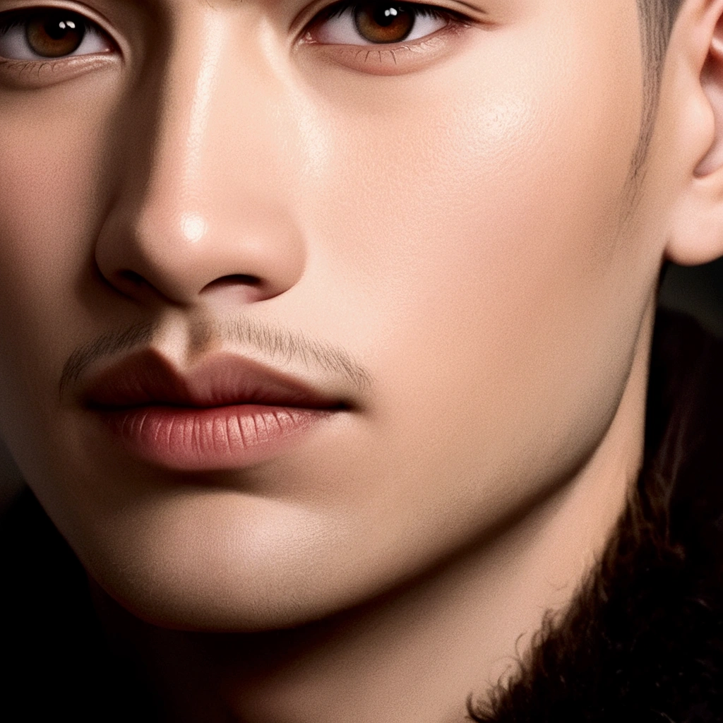 A young man, detailed face of an asian boy, beautiful  face and beautiful face, anato finstark. perfect faces, clean-shaven face, beautiful  face, zoomed in, clean clean-shaven face, beautiful chad chin, close up face, inspired by Oka Yasutomo