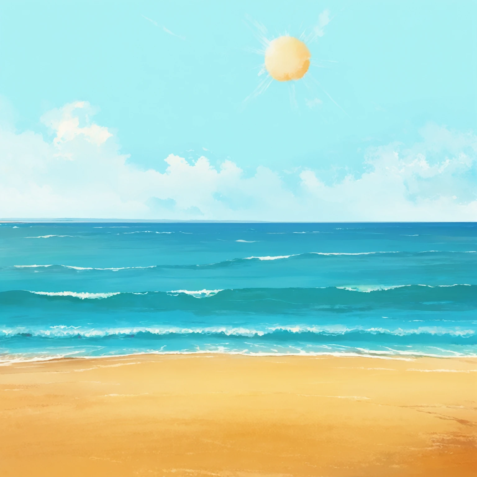 BEACH, SUMMER, BACKGROUND, WATER PAINTING