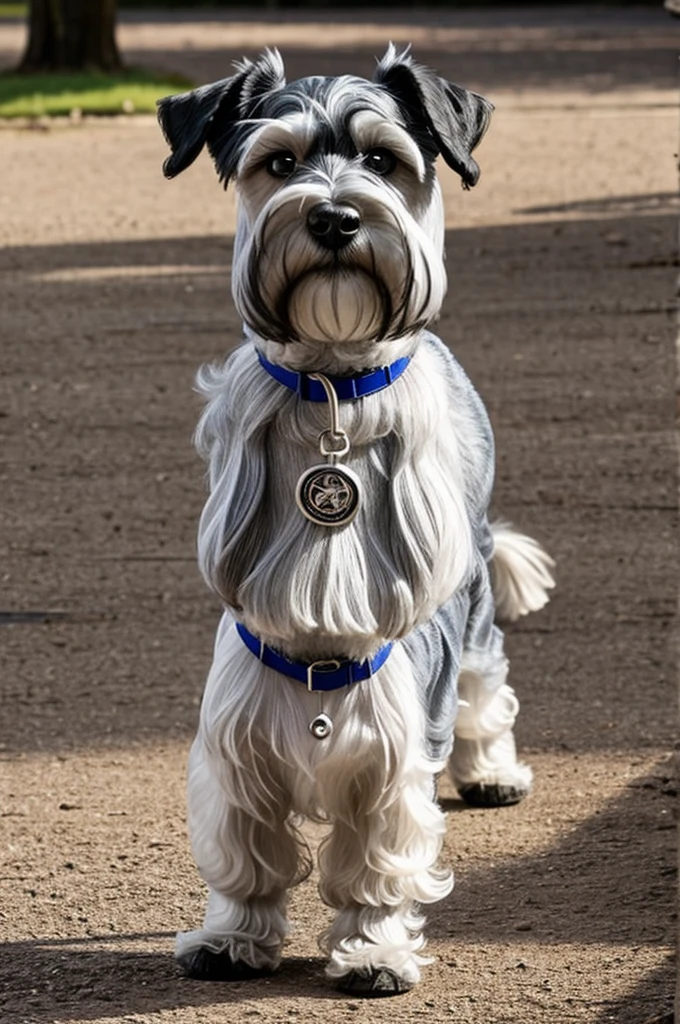 A ghost schnauzer dog