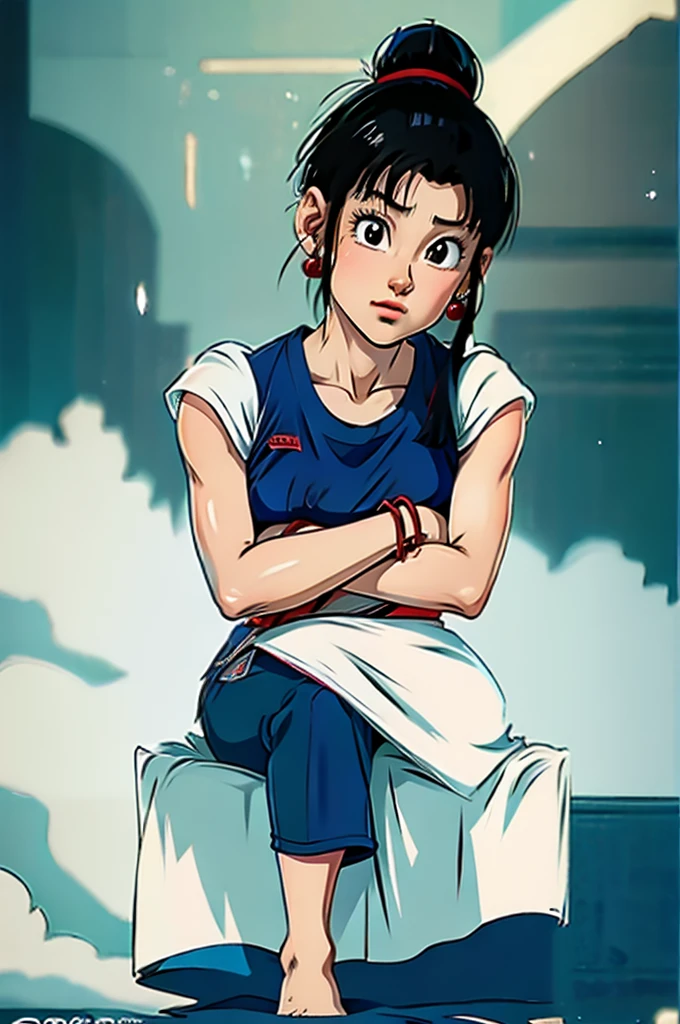 Chi-chi sitting looking at a boy