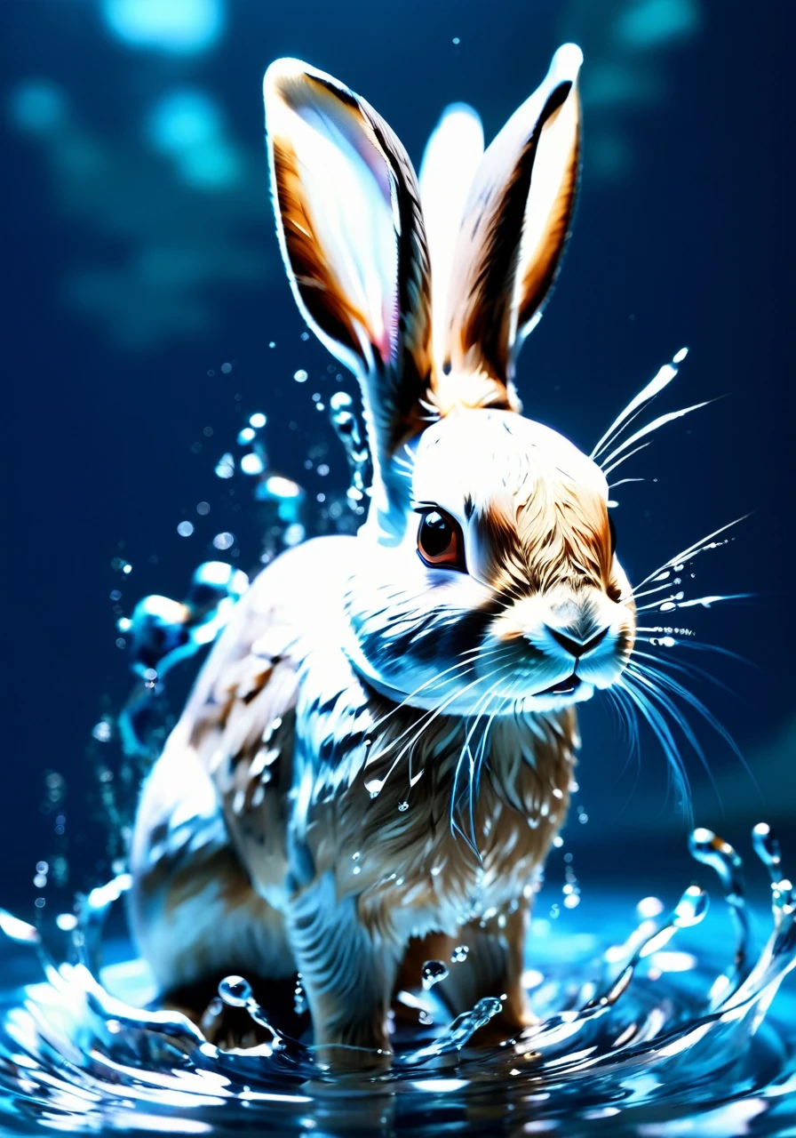 
(masterpiece, high quality, 最high quality, Official Art, Beauty and aesthetics:1.2),water element,a うさぎ made of water,water,(rabbit:1.2),