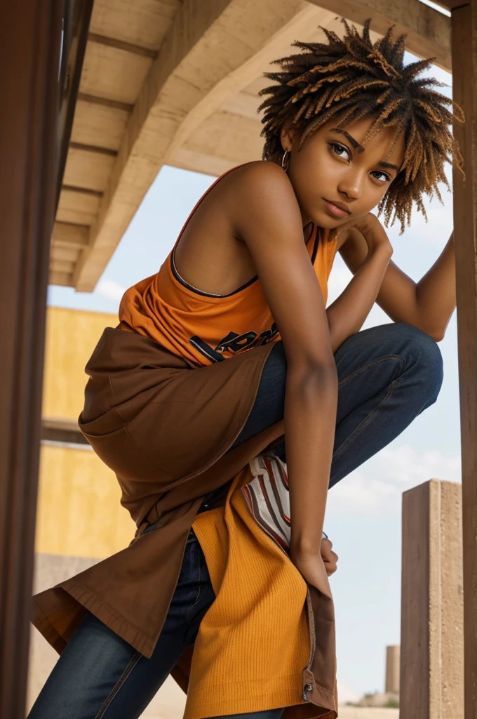 Show me a beautiful Brown skin girl with Bakugo Katsuki