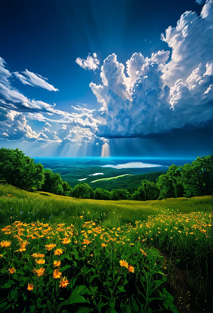 summer sky,photorealistic,highly realistic,extreme details,breathtakingly realistic,high contrast realism,high saturation realism,vibrant colors,dramatic lighting,captivating landscape,compelling storytelling,atmospheric scene,mesmerizing visuals,intricate details,strong emotions,celestial beauty,dreamlike world