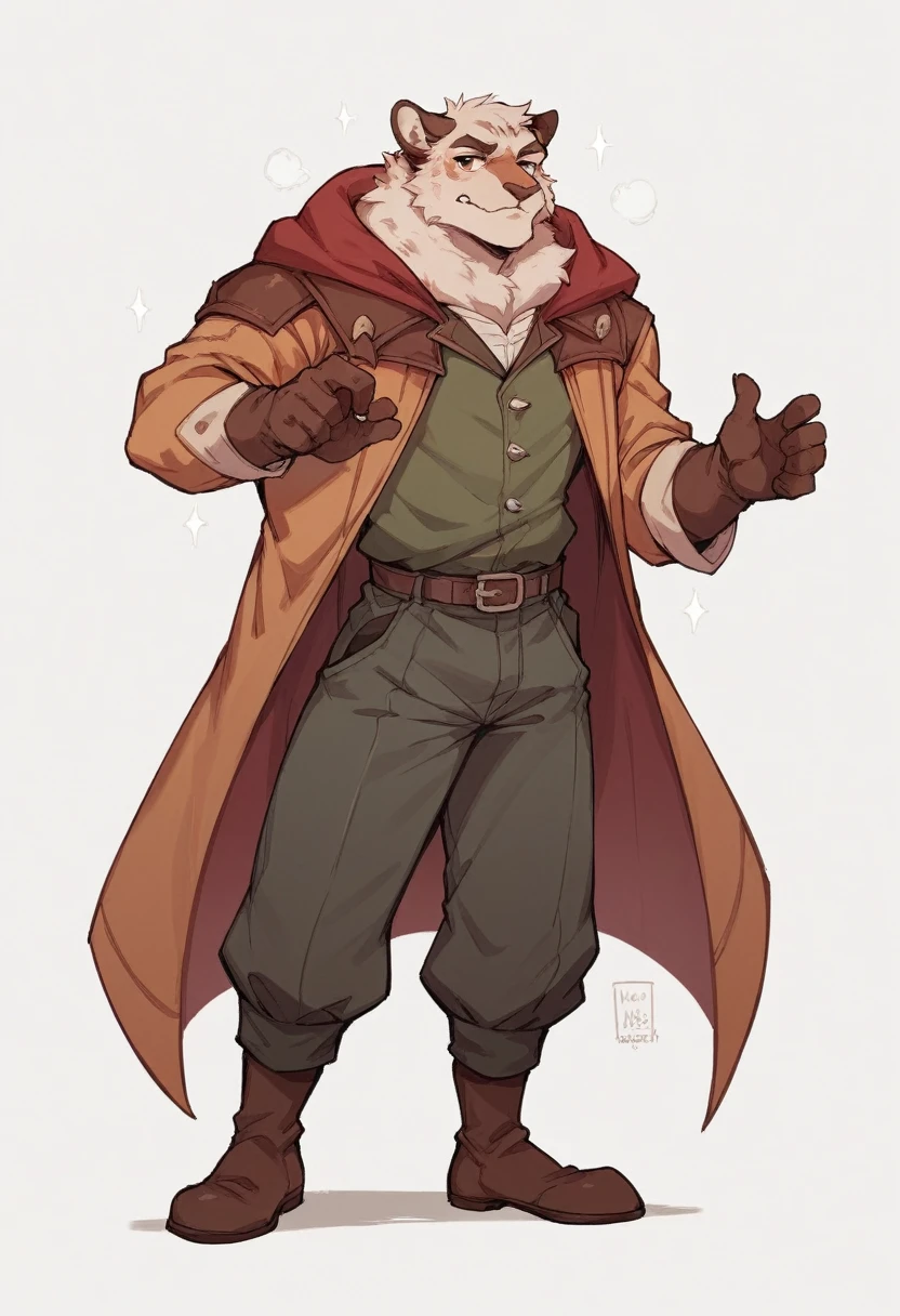 weiblicher anthropomorphers Robin, full body, white background. plays bagpipes. kopf von einem Robin, Robin