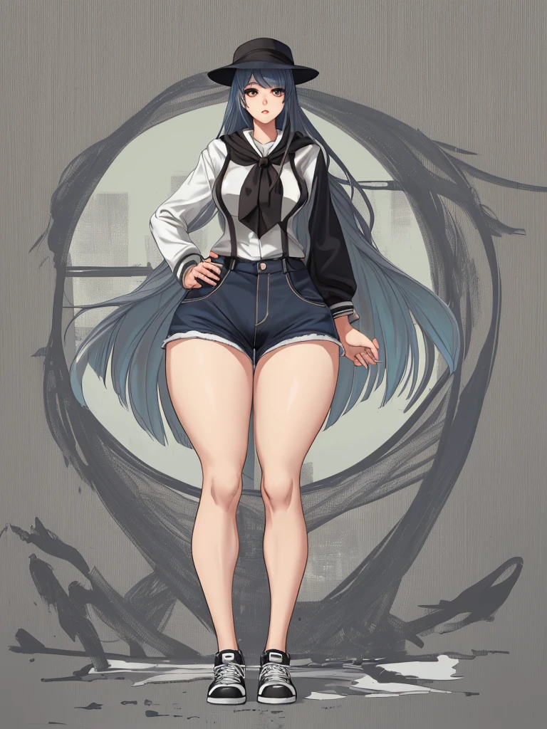 Size fetish、Giant woman、Long legs、Shorts、I'm not wearing underwear、Sexy figure、The building is shorter than her.、Wearing long boots、Oversized T-shirt、Erotic、