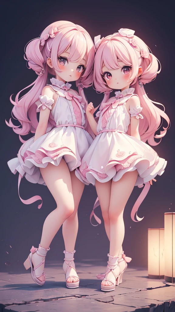 ((petite bishojo, little 2girls)), ((cute face)), ((cute puffy eyes)), ((masterpiece)), ((best quality)), ((ultra detailed)), ((exquisite)), ((depth)), ((crisp)), ((8k)), ((beautiful and aesthetic)), (super detailed skin), ((high standard)), ((highres)), ((perfect anatomy)), (full body), (blush), (rouge), (nymphet), (beautiful fingers)