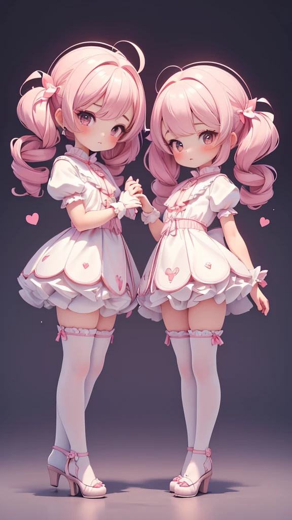 ((petite bishojo, little 2girls)), ((cute face)), ((cute puffy eyes)), ((masterpiece)), ((best quality)), ((ultra detailed)), ((exquisite)), ((depth)), ((crisp)), ((8k)), ((beautiful and aesthetic)), (super detailed skin), ((high standard)), ((highres)), ((perfect anatomy)), (full body), (blush), (rouge), (coquettish), (beautiful fingers)