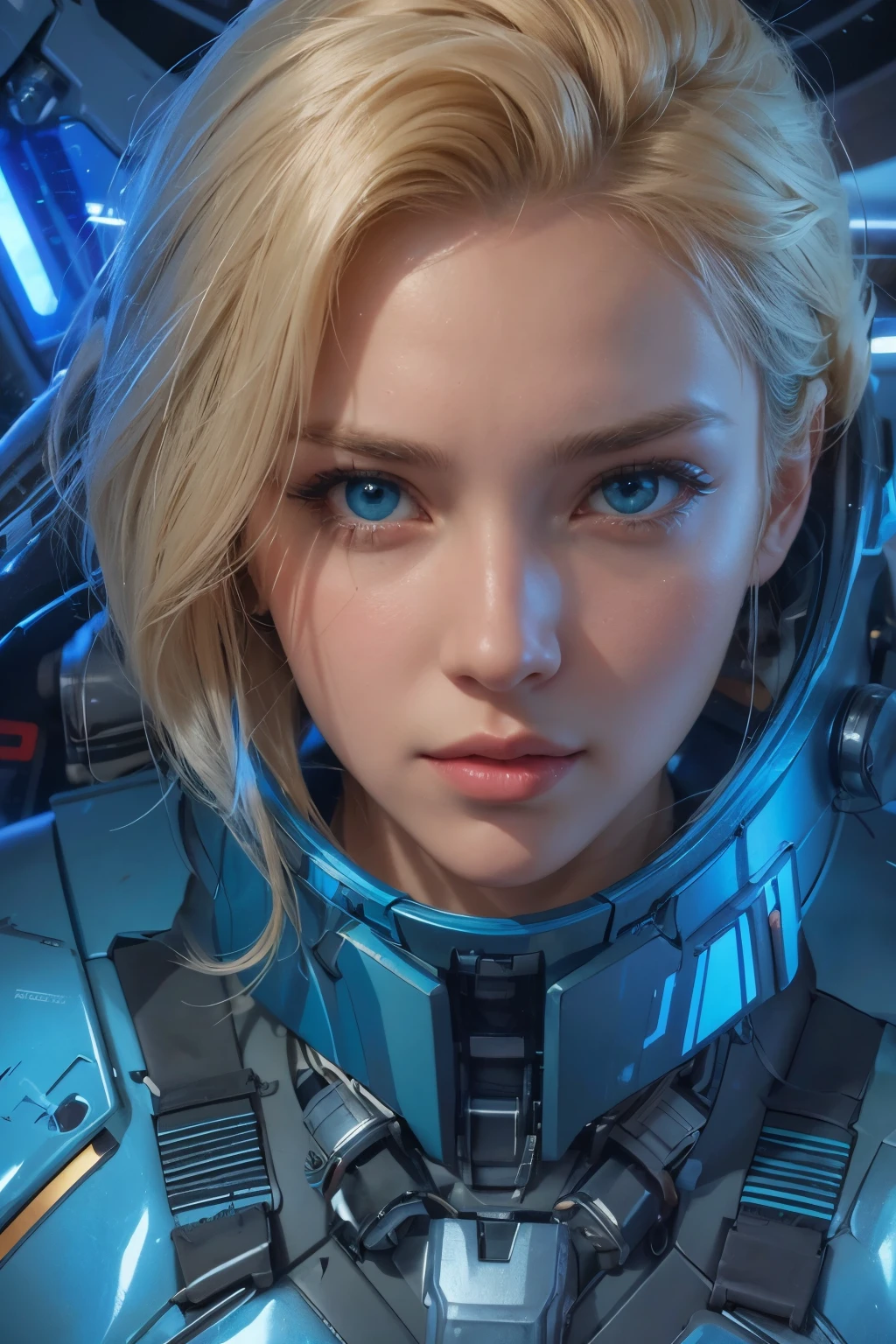 a close up of a woman in a futuristic suit with a sci - futuristic helmet, Detailed sci-fi art, Epic sci-fi character art, Epic sci-fi character art, Armored astronaut girl portrait, Vojtek Fuss, Sci-Fi illustrations, Sci-Fi illustrations, SF Women, Portrait Anime Astronaut Girl, Sci-fi digital art illustration