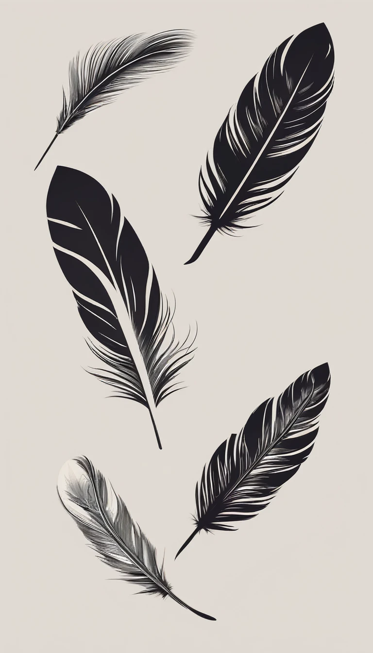 A minimal, modern, simple, cinematic logo design for the brand “Penamemoria". Create a modern, minimalistic, high-quality, logo of a bird feather