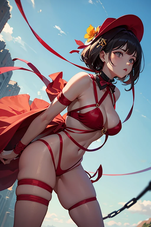 a woman completely tied up