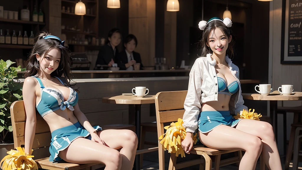 (((((((((Accentuate your cleavage))))))))) ((((((((((Cheerleader, Pompom mini skirt, smile)))))))))) (((((((お洒落でcuteInside Starbucks))))))) 8K、RAW Photos、Highest quality、Very detailed、Super Resolution、Ultra HD、8K壁紙、Amazing details ((((((tennis racket)))))) (((((((Inside Starbucks)))))))、 ((((((Sit down and eat cake、Drink Starbucks coffee、smile))))))、((Heart Necklace)) Modern and sleek design:Interior design using natural materials、Many of the designs have a warm feel to them.、Made from wood and metal.。 Large windows:自然光をたっぷり取り入れるためのLarge windowsがあり、Providing a bright and open space。 Green Interior:Potted plants are strategically placed、Creates a relaxed atmosphere。 artwork:Works by local artists、Starbucks-related artworks on display。 Cozy seating:Cushioned chairs and sofas、Bar sheet etc..、Various seating options available。 Open Kitchen Area:You can see how your food and drinks are made、Providing peace of mind and transparency。 Unique lighting:Antique lamps and chandeliers、Modern lighting fixtures are used。 Pleasant background music:Relaxing music is playing、Providing a comfortable space。 wide々Tablespace:一人でもグループでも使いやすいwide々The table has。 Community Table:There is a large table where you can socialize with other guests..。 Seasonal decoration:The decor is themed according to the season..。 A design that reflects the local:The design incorporates local culture and characteristics..。 Fragrance Manufacturing:コーヒーの香りが店内にwideがり、A space that satisfies the five senses is born.。 Conversation with a barista:フレンドリーなConversation with a baristaが楽しめるカウンターエリアがあります。 8K、RAW Photos、Highest quality、masterpiece:1.2、Very detailed、Super Resolution、Ultra HD、8K壁紙、Amazing details、Realistic:1.4、Have fun on the water、Full Body Shot、Full body photo、High-resolution RAW color photos、Professional photos、A scene full of emotion、Very detailed and beautiful、Ultra HD、8K壁紙、Amazing details、Huge file sizes、Very detailed美しい女の子、Very detailed顔 Very detailed目、Extremely realistic skin、 Very detailed指, Very detailed鼻, Very detailed口, Perfect Anatomy, Very detailed背景, Very elaborate clothing, , cute女の子, Famous idols of Japan, cute, Realistic body, thin, White skin, Glowing Skin, The body is slim, Realistic Face, Delicate eyes, double eyelid,