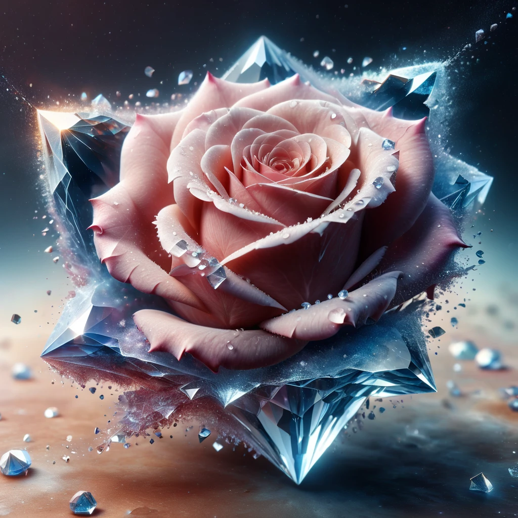 a close up of a rose surrounded by crystals, cgsociety award, interconnected human lifeforms, dribbble, stunning image, diamond prisms, affinity photo, cosmic entity, one thousand years of longing, cgi society, cgworld, [ shards, very beautiful photo, eternal, (complementary colors:1.2), (sharp focus:1.1), (Unreal Engine 5:1.2), (CGI:1.2), (high quality:1.2), (4K:1.1), (volumetric lighting:1.2), (highly detailed:1.3), (bloom:1.1), (micro details:1.2), (masterpiece:1.3), (luminescent:1.1), (aesthetic:1.3), (beautiful:1.3), (HDR:1.2), (dynamic composition:1.2), (captivating atmosphere:1.2), (immersive experience:1.3), (innovative design:1.2), (cinematic excellence:1.3), (timeless elegance:1.1), (visual storytelling:1.2), (technological marvel:1.2), (artistic finesse:1.3), (ethereal beauty:1.1), (creative brilliance:1.2)