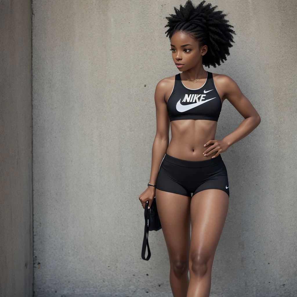 Black girl in nike pros
