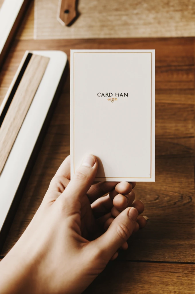 Hand holding a card