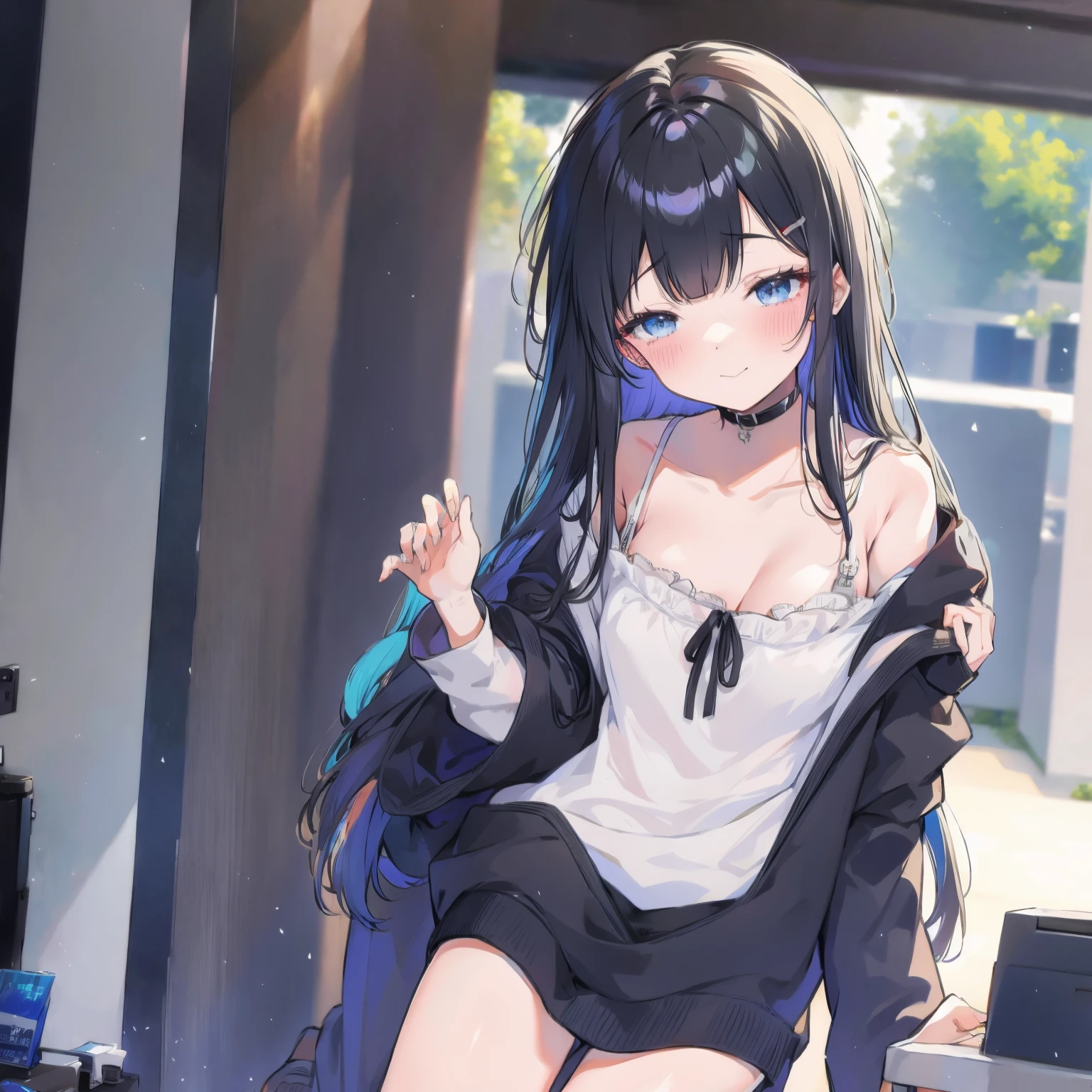 anime girl with long black hair and white jacket walking in the snow, anime moe art style, soft anime cg art, artgerm and atey ghailan, from Girls' Frontline, Girls' Frontline universe, Girls' Frontline style, Girls' Frontline cg, 4K anime-style, official character art, cyberpunk anime girl in hoodie, I'm going to make fanart too, fine-details. Girls' Frontline