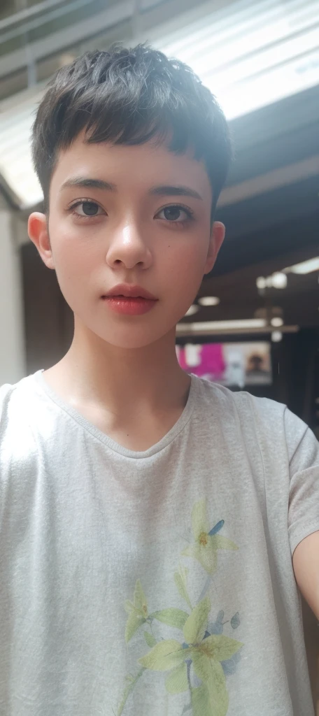 A high quality picture, a short hair girl, with a big breast