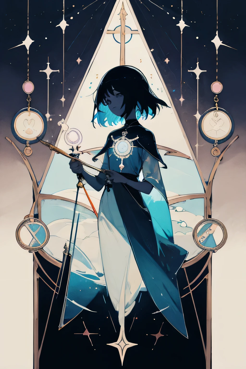 girl Tarot universe spiritual cute mysterious Transparency Bright image