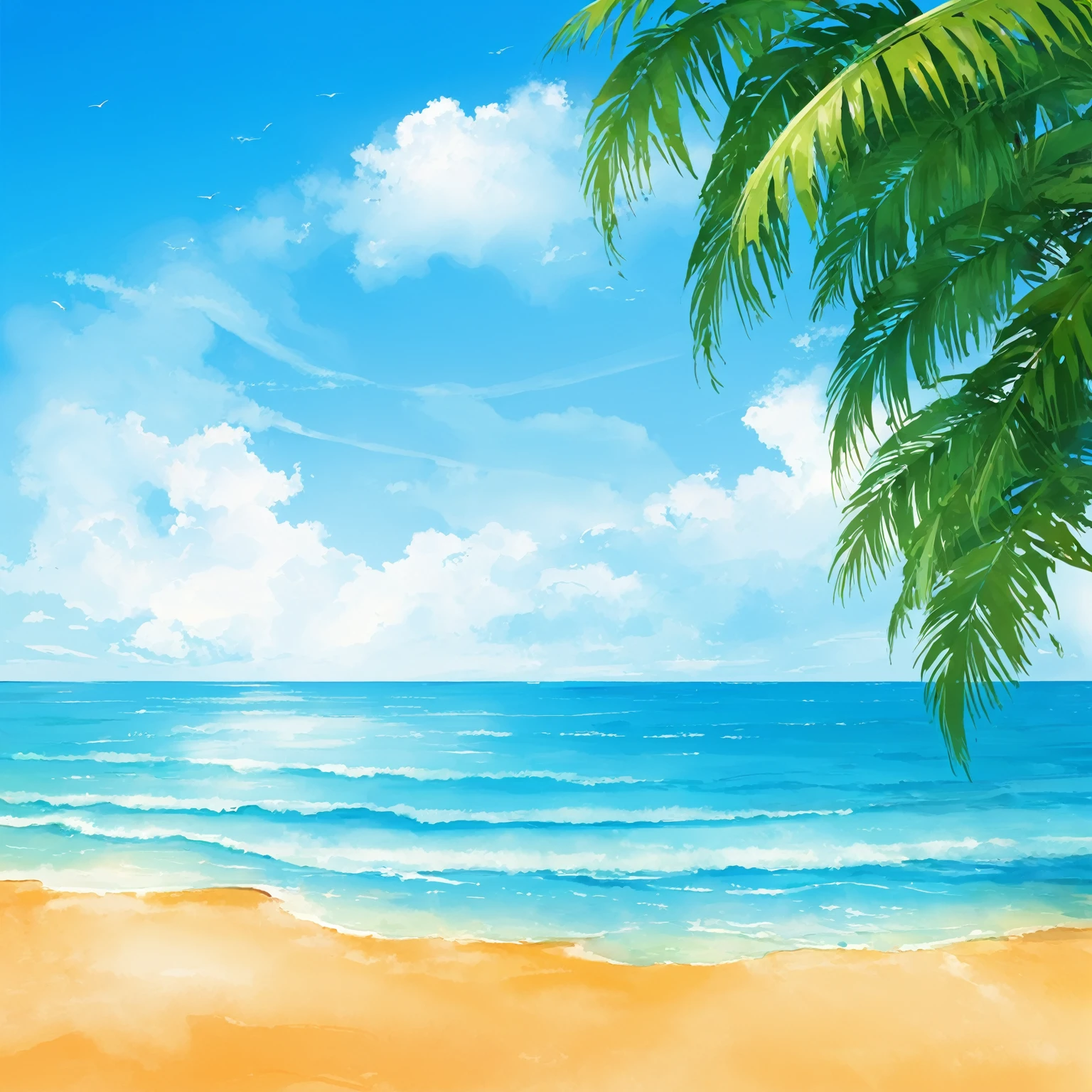 BEACH, SUMMER, BACKGROUND, WATER PAINTING