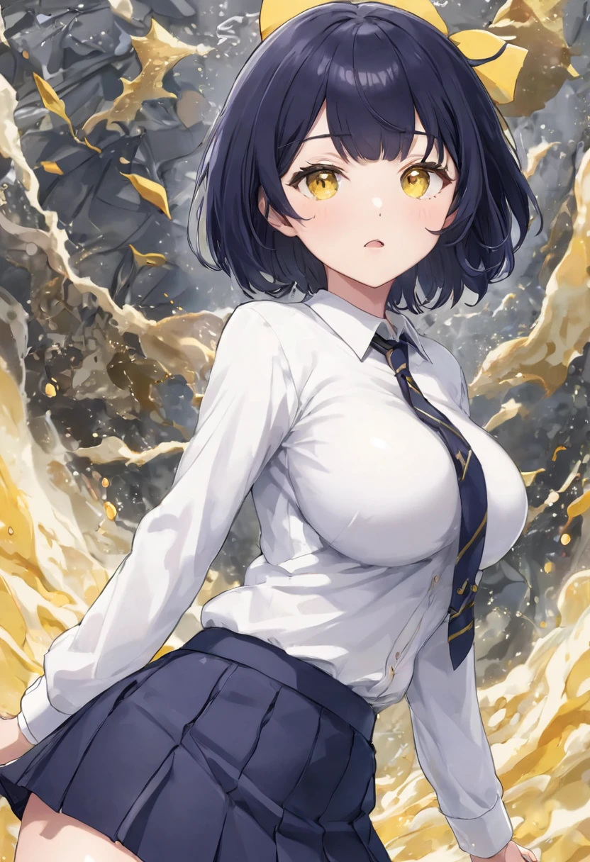 18-year-old,high school girl,,Military-style for girls, skirt,Beautifully detailed face and eyes, Intricate details, whole body,shiny navy hair, short hair, Parted bangs, Yellow Eyes, Large Breasts,Penetration Sex,Creampie Sex,whole body精液まみれ精液まみれ,Massive ,Milky White,Climax,連続Climax,Shake your body,hazy consciousness,Pant voice,Whoops,Sex that gets messed up,Lift your hips,Being raped in front of the person you love makes you feel good