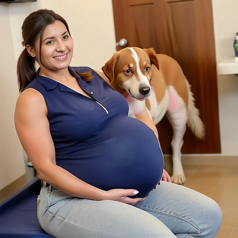Extremely pregnant female veterinary