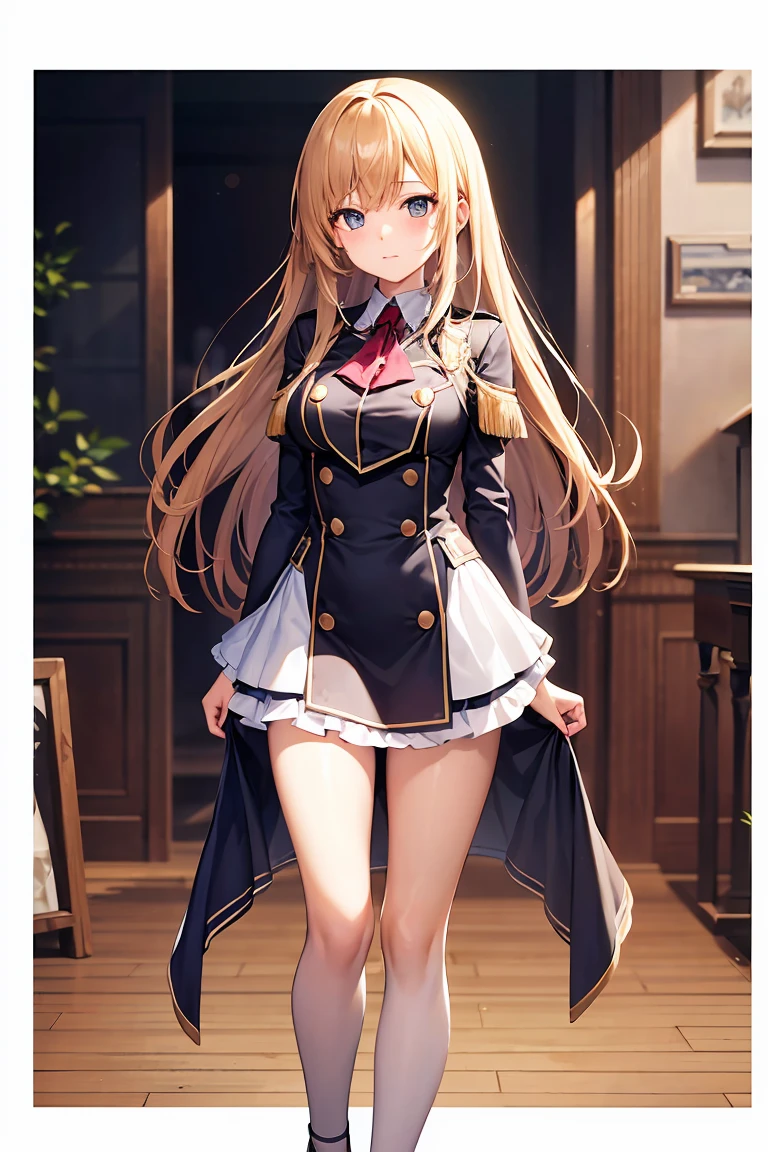 High resolution　beautiful girl　uniform　Transparent Background