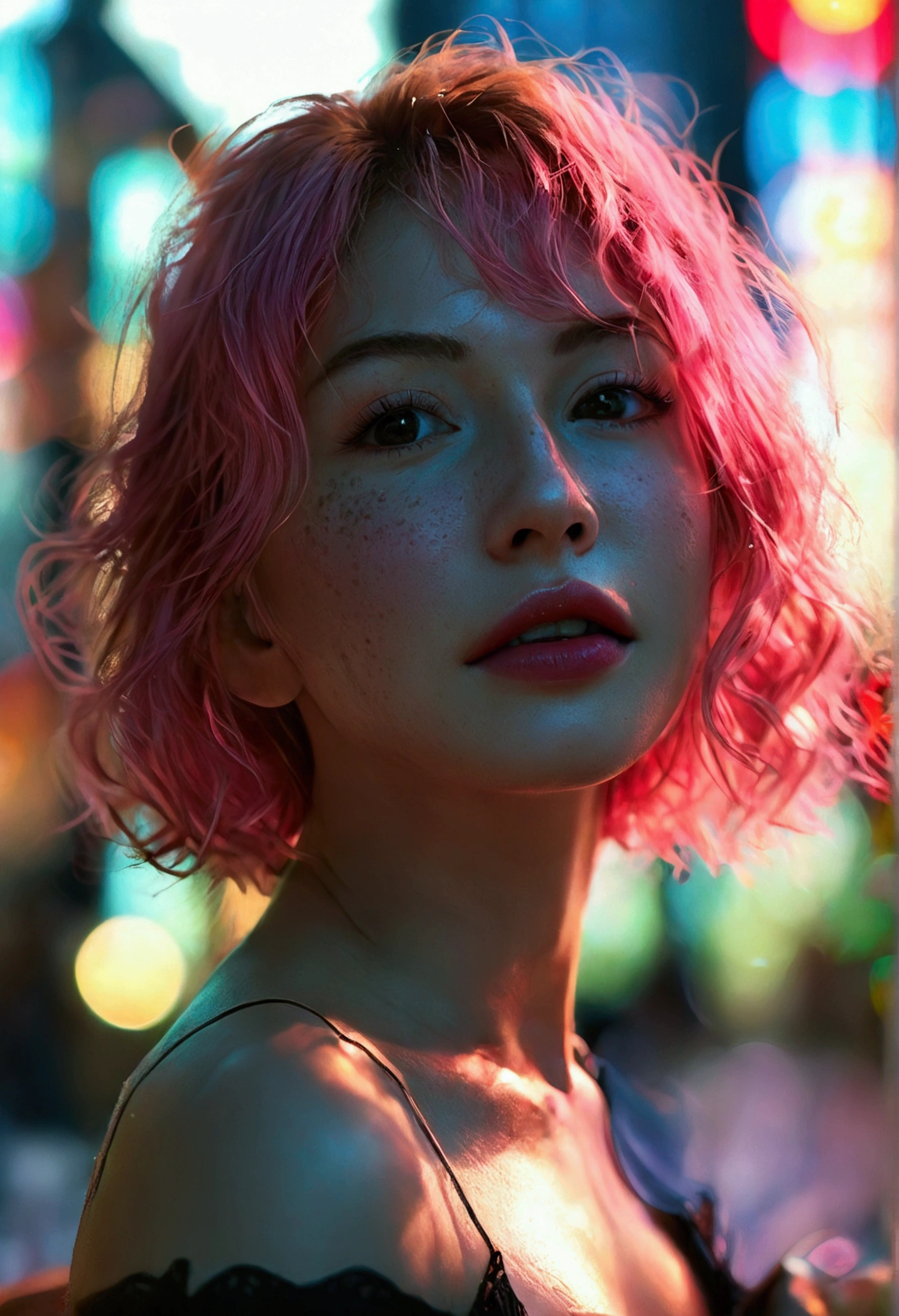 (Nude:1.4),(orgasm face:1.5),Pink Hair,（show のf breasts）,(Genuine, photo-Genuine:1.37),(8K, RAW Photos, Highest quality, masterpiece:1.2), cute, boost mood,Dayu Seren, Very delicate and beautiful girl,(Skin wounds:1.2), (Skin dents), black eye, 1woman, Age 25, (((woman))), alone, Realistic, Highest quality, photoRealistic, masterpiece, 8K, High resolution, alone, Highly detailed face, (Professional Lighting, Bokeh), (Particles of light, Lens flare, Glowing particles:0.6), (Dynamic pose:1.2), Soft lighting, View from above, Fashionable and trendy atmosphere, Japan, street, Tokyo, port, nulltree, Tokyo tower,  ((Daytime)), null, ((Looking at the audience:1)), (Looking into the camera),(Portraiture:0.6), Cowboy Shot, Nice, Are standing, Maintain the original face proportions, Broad shoulders, whole body, (Center of chest), (Medium Hair), Brown Hair, Floating Hair, lips, lipstick, seductive smile, Floating Hair, smile, Open_mouth, teeth, blouse, (Casual clothing:1), eyelash, Mole, (Mole under eye:1),
