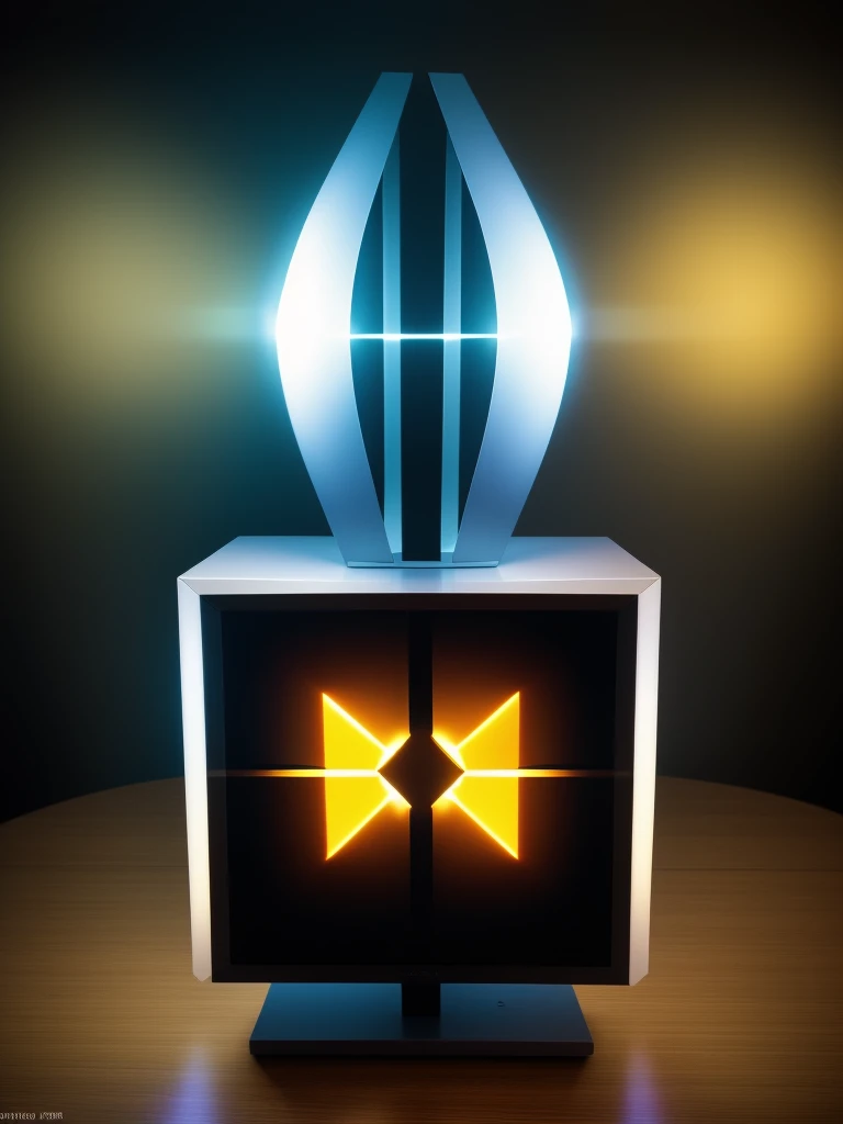 a futuristic light shining on a table, dramatic cinematic lighting, volumetric futuristic lighting, solid cube of light, oled lights in corners, vaporwave lighting, optical caustic lighting, tesseract, light coming from crt monitor, best quality,4k,8k,highres,masterpiece:1.2,ultra-detailed,realistic,photorealistic,photo-realistic:1.37,HDR,UHD,studio lighting,ultra-fine painting,sharp focus,physically-based rendering,extreme detail description,professional,vivid colors,bokeh