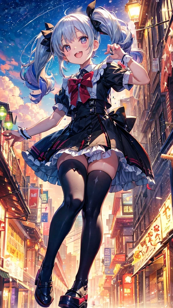 ((Mirimnava))、(A bright smile)、 Twin tails、(Black spats)