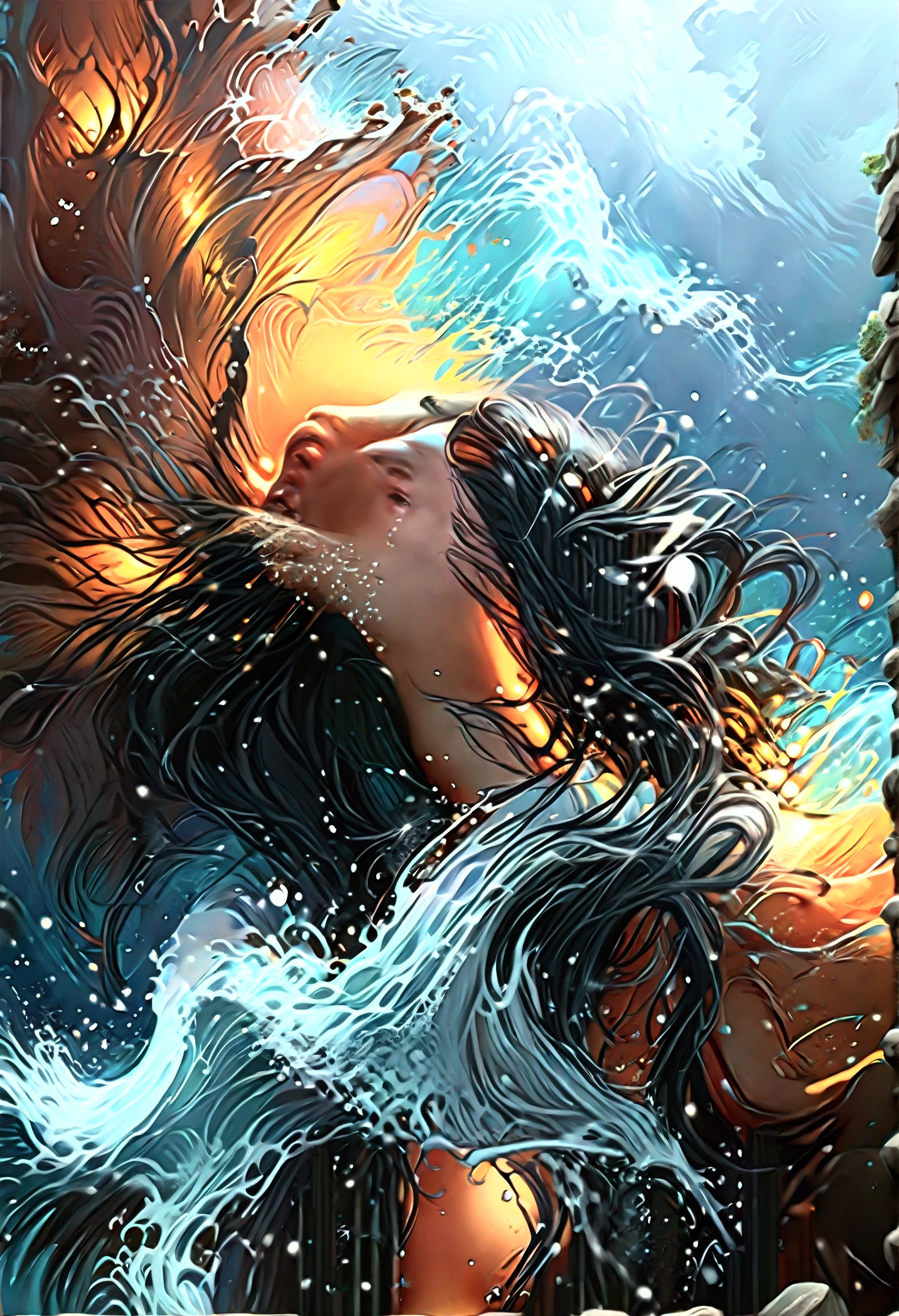 ((Masterpieces with up to 16K resolution:1.6)),Highest quality,it is really amazing,Very detailed,Ultra-high resolution,(Real:1.5),(Realistic:1.5),Increased depth of field,Cinematic Light,
Elegant mature woman,
Long black hair,(Exquisitely detailed face:1.5),Face with a gentle expression,Translucent white skin,Very sensitive skin,Great proportions,Anatomically correct body,
Sexy bikini swimwear,Artistic design,Beautiful and detailed pattern,Detailed fabric texture,Gorgeous necklace,
Coastal landscape at dusk,Dark clouds and dark sky,delay々Continuing sandy beach, Deserted Beach,Dark sea surface,
(Cowboy Shot:1.6),