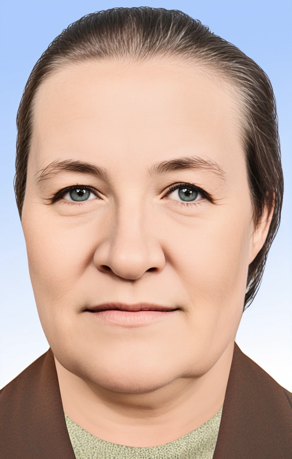 RAW photo, a portrait photo of 55 y.o woman, волосы зачесанные назад, natural skin, 8k uhd, high quality, film grain, Fujifilm XT3,
