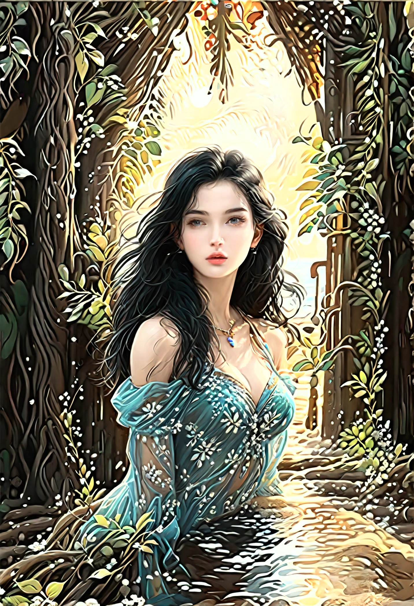 ((Masterpieces with up to 16K resolution:1.6)),Highest quality,it is really amazing,Very detailed,Ultra-high resolution,(Real:1.5),(Realistic:1.5),Increased depth of field,Cinematic Light,
Elegant mature woman,
Long black hair,(Exquisitely detailed face:1.5),Face with a gentle expression,Translucent white skin,Very sensitive skin,Great proportions,Anatomically correct body,
Sexy bikini swimwear,Artistic design,Beautiful and detailed pattern,Detailed fabric texture,Gorgeous necklace,
Coastal landscape at dusk,Dark clouds and dark sky,delay々Continuing sandy beach, Deserted Beach,Dark sea surface,
(Cowboy Shot:1.6),