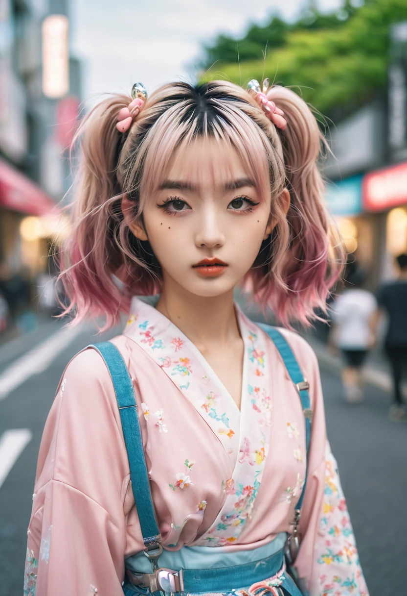 Japanese Harajuku fashionista, 24 mm, 4k textures, Soft movie lighting, Adobe Lightroom, Photography Lab, Human Development Report, complex, Very detailed, Clear focus, Soothing Tones, Crazy details, complex details, Ultra Detailed, Low contrast, Soft lighting, Exposure Blending