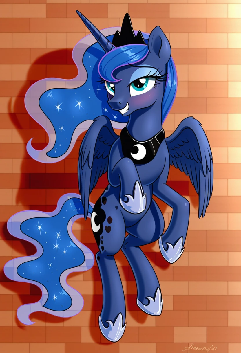 Pony .Princess Luna smiling disembodied head on the floor