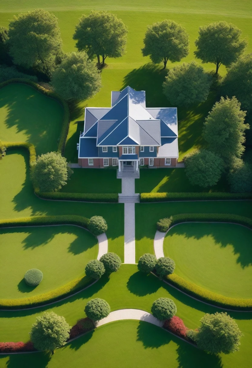 aerial view, masterplan, grass, day, line, curve, masterpiece, highquality, realistic photo, canon eos 5D mark, [[[architech1904]]], natural light, (realistic: 1.2), sharpen edge, 