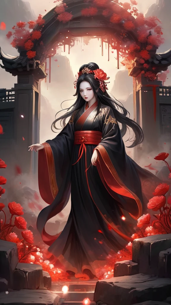 Charming flower of the other side,Mysterious Manzhu Shahua,A bloody ghost flower blooming at the gate of hell,Leading the soul to the afterlife,Evil charm,Flirtatious,uncanny,