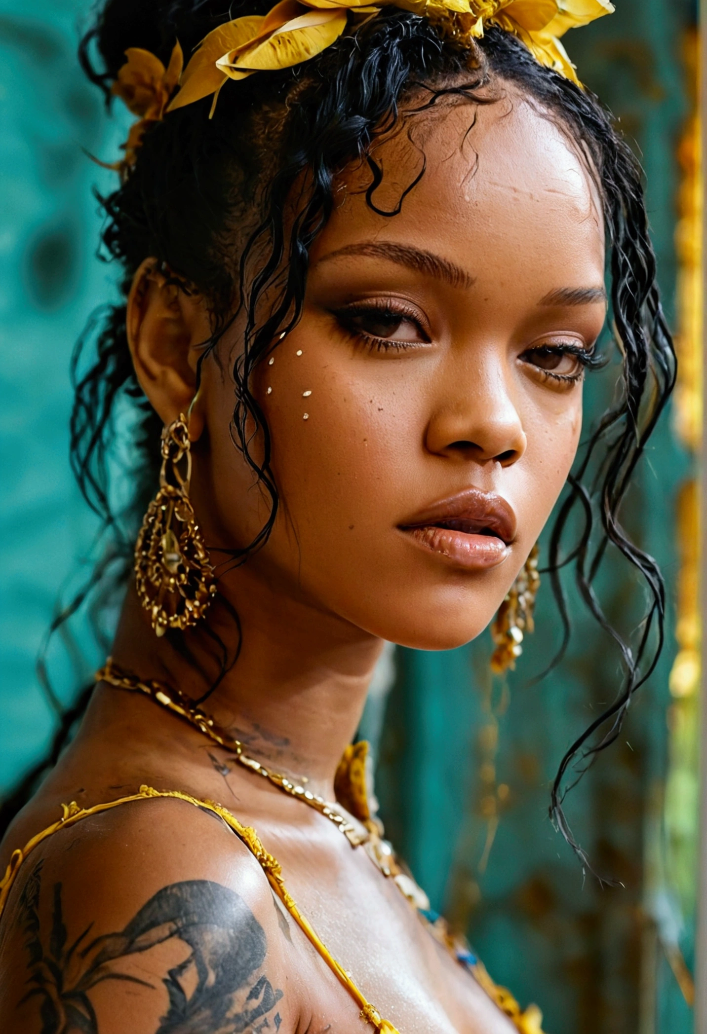 This is a photo of Rihanna completely naked