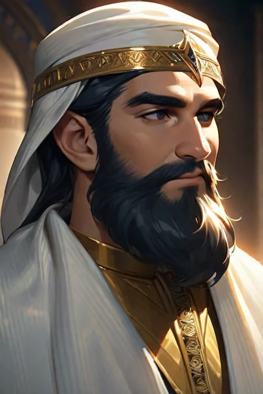 ((Best quality)), ((masterpiece)), (detailed), the bearded Arab